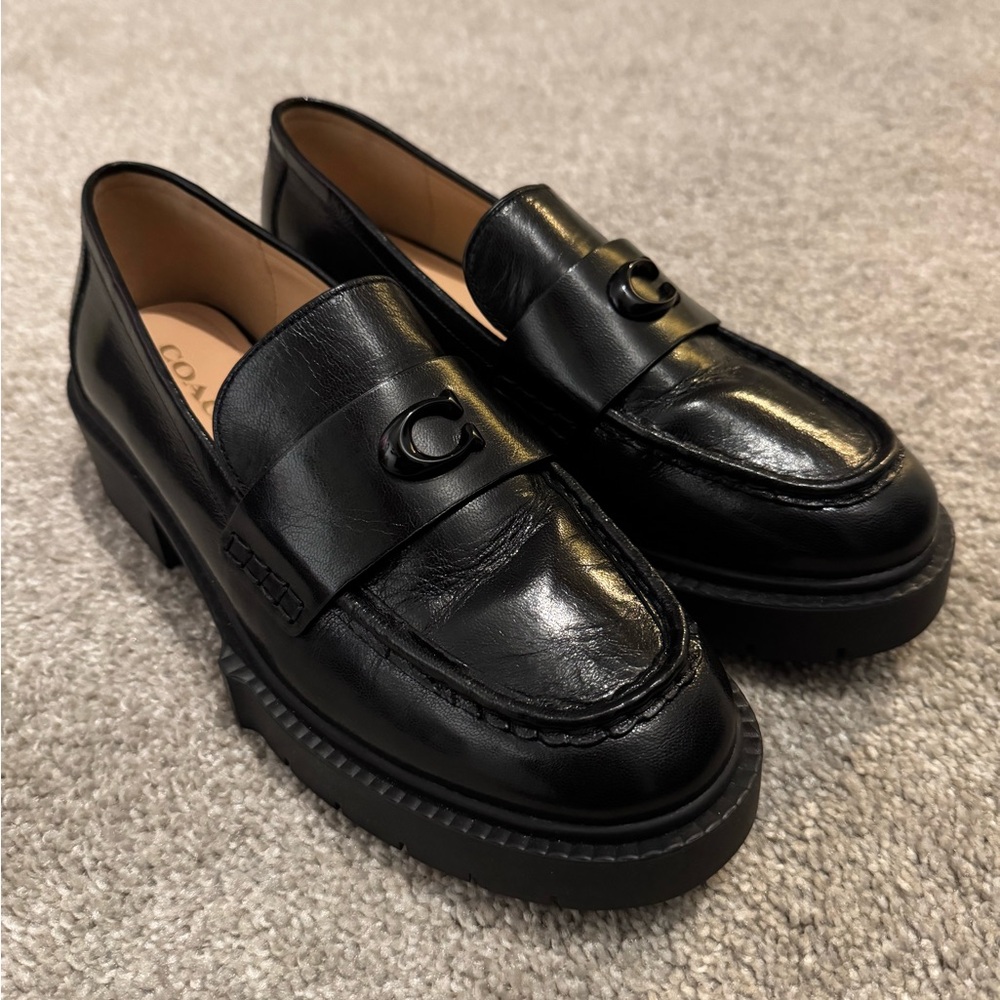 Coach Black Flats with Modern Chunky Sole